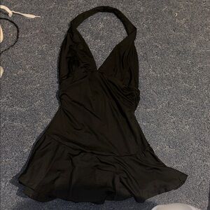Elegant Black Halter Swimsuit